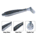 RUNCL Swimbaits Paddle 10/20/30/40PCS, 5/4/3/2 Inchs Paddle Tail, Soft Lure for Trout Crappie Bass, Durable Plastic Bait Swimmer for Saltwater/Freshwater, Fishing Lover's Gift