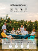 Outdoor String Lights 25 Feet G40 Globe LED Patio Lights with 13 Edison Plastic Bulbs(1 Spare), Waterproof Connectable Hanging Christmas Lights for Backyard Porch Balcony Party Xmas Decor, Black