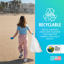 Hippo Sak - Plant Based Tall Kitchen Garbage Bags with Ergonomic Handles - 13 Gallon Trash Bags - Recyclable & Eco Friendly - Super Strong and Leak Proof Tall Kitchen Trash Bags (90 Count)