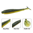 RUNCL Swimbaits Paddle 10/20/30/40PCS, 5/4/3/2 Inchs Paddle Tail, Soft Lure for Trout Crappie Bass, Durable Plastic Bait Swimmer for Saltwater/Freshwater, Fishing Lover's Gift