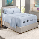 Hearth & Harbor Extra Deep Pocket Sheets - Fits Mattress 18-24 Inches Deep - Extra Deep Pocket Full Size Sets - 6 Piece Full Size - Full - Ice Blue