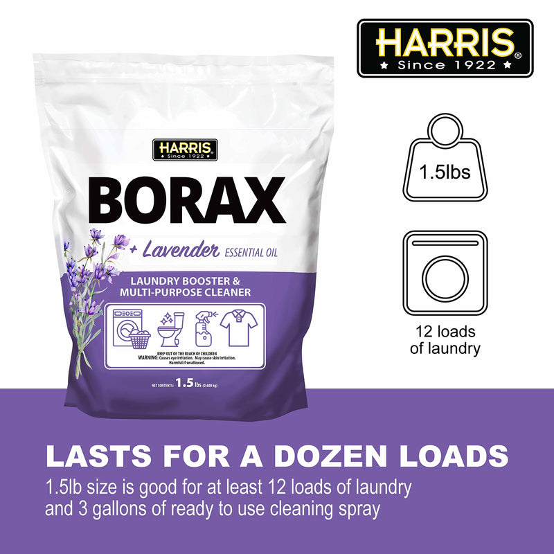 Harris Borax Powder Laundry Booster and Multipurpose Cleaner, 1.5lb (Unscented)