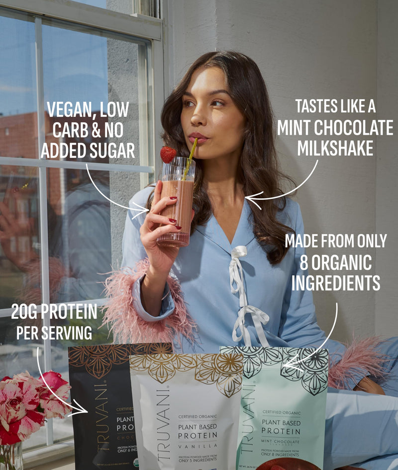 Truvani Vegan Pea Protein Powder | Vanilla | 20g Organic Plant Based Protein | 18 Servings | Keto | Gluten & Dairy Free | Low Carb | No Added Sugar