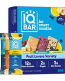 IQBAR Brain and Body Plant Protein Bars - Peanut Butter Chip - 12 Count, Low Carb, High Fiber, Gluten Free, Vegan Snacks - Low Sugar Keto Energy Bars