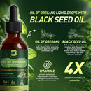 B BEWOTHS Organic Oregano Oil Drops | Oil of Oregano with Black Seed Oil, Vitamin E, 80% Carvacrol Oregano Drops for Immune, Antioxidant, Gut Detox Cleanser Support - Non-GMO, Vegan (240-day Supply)