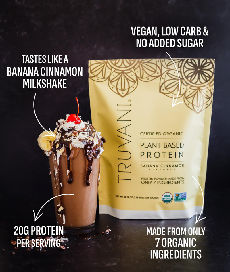 Truvani Vegan Pea Protein Powder | Vanilla | 20g Organic Plant Based Protein | 18 Servings | Keto | Gluten & Dairy Free | Low Carb | No Added Sugar