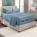 Hearth & Harbor Extra Deep Pocket Sheets - Fits Mattress 18-24 Inches Deep - Extra Deep Pocket Full Size Sets - 6 Piece Full Size - Full - Ice Blue