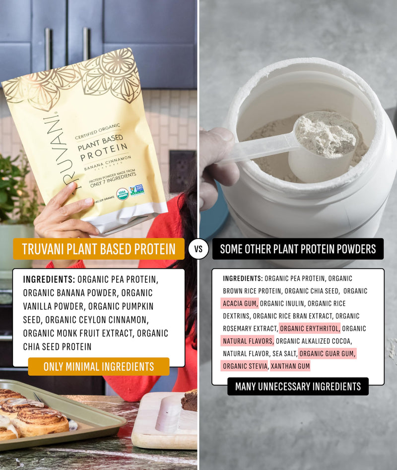 Truvani Vegan Pea Protein Powder | Vanilla | 20g Organic Plant Based Protein | 18 Servings | Keto | Gluten & Dairy Free | Low Carb | No Added Sugar
