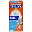 Hefty Ultra Strong 13 Gallon Trash Bags, Tall Kitchen Trash Bags 13 Gallon Size, Drawstring Closure, Continuous Odor Control, White, Clean Burst Scent, 110 Bags
