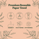 FEBU Reusable Paper Towels Washable | 5 Pack Japanese Pattern Swedish Dish Towels | Swedish Dishcloths for Kitchen | Non-Scratch Cellulose Sponge Cloths | No Odor, Biodegradable, Swedish Cloths