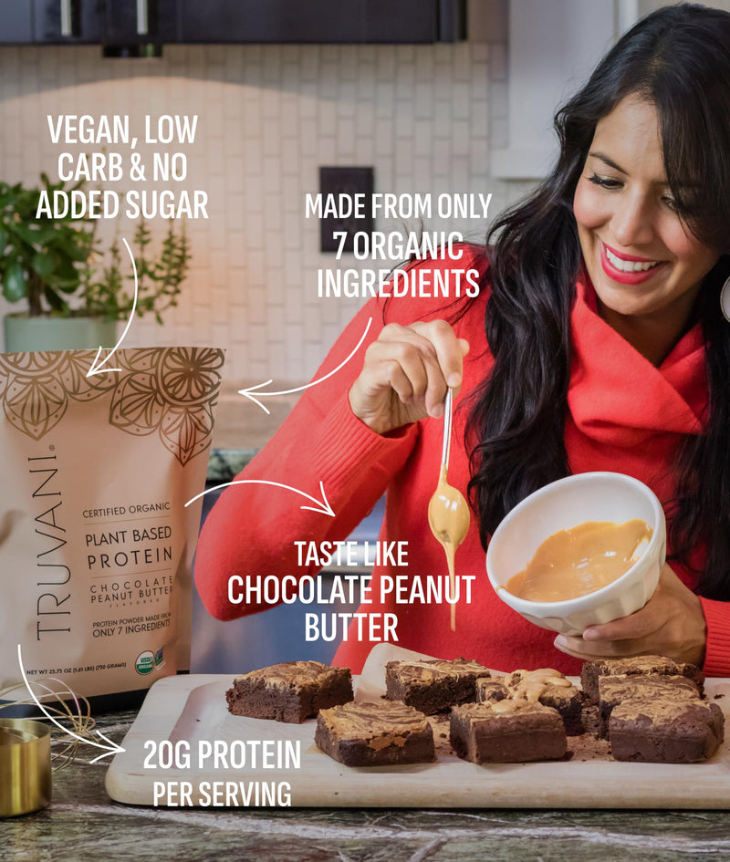 Truvani Vegan Pea Protein Powder | Vanilla | 20g Organic Plant Based Protein | 18 Servings | Keto | Gluten & Dairy Free | Low Carb | No Added Sugar