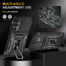 SunStory Compatible with Samsung Galaxy A17 5G Case with HD Screen Protector & Slide Camera Cover & Rotated Ring Kickstand,[Shockproof] Dual Layers Phone Case for Galaxy A17,Red