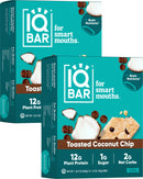 IQBAR Brain and Body Plant Protein Bars - Chocolate Lovers Variety - 12-Count Low Carb - Gluten Free, High Fiber, Vegan Snacks - Low Sugar Meal Replacement