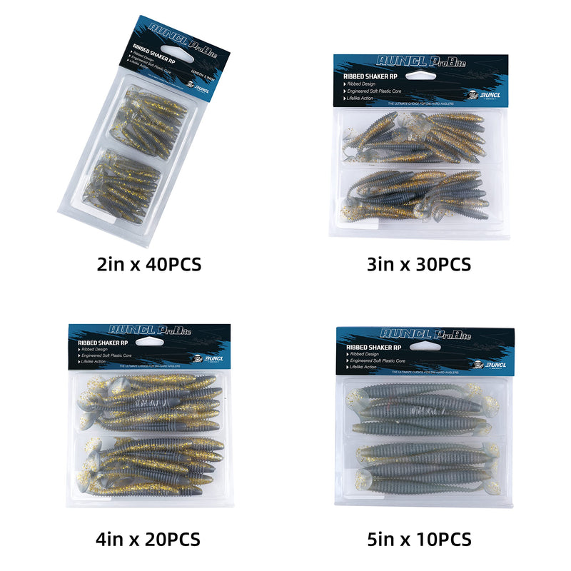RUNCL Swimbaits Paddle 10/20/30/40PCS, 5/4/3/2 Inchs Paddle Tail, Soft Lure for Trout Crappie Bass, Durable Plastic Bait Swimmer for Saltwater/Freshwater, Fishing Lover's Gift