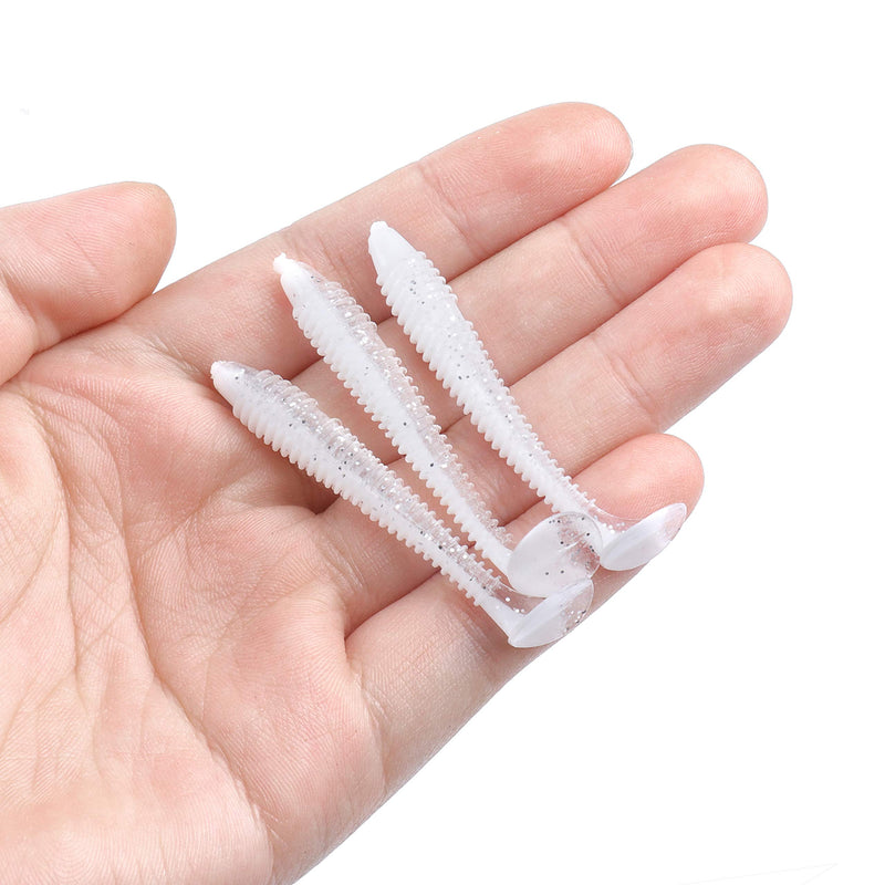 RUNCL Swimbaits Paddle 10/20/30/40PCS, 5/4/3/2 Inchs Paddle Tail, Soft Lure for Trout Crappie Bass, Durable Plastic Bait Swimmer for Saltwater/Freshwater, Fishing Lover's Gift