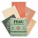 FEBU Reusable Paper Towels Washable | 5 Pack Japanese Pattern Swedish Dish Towels | Swedish Dishcloths for Kitchen | Non-Scratch Cellulose Sponge Cloths | No Odor, Biodegradable, Swedish Cloths