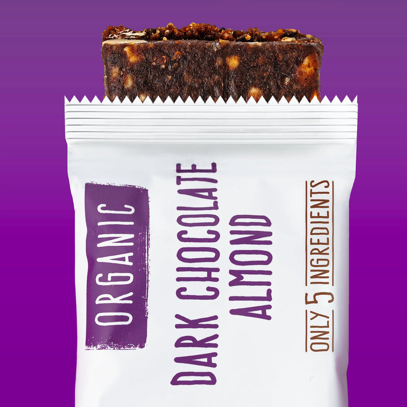 JONESBAR (Dark Chocolate Almond, (12 Count (Pack of 1)), USDA Organic Fruit & Nut Bar, Non-GMO, Kosher, Vegan, Gluten Free, Simple Snack Bar