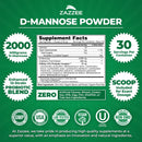 Zazzee D-Mannose Powder Plus, 2000 mg, 30 Servings, Potent & Fast-Acting, Plus 5 Billion CFU Probiotics and Pure Cranberry Juice Extract, Kosher, Free Scoop, 2.98 Oz, Gluten-Free, Non-GMO, All-Natural