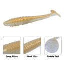 RUNCL Swimbaits Paddle 10/20/30/40PCS, 5/4/3/2 Inchs Paddle Tail, Soft Lure for Trout Crappie Bass, Durable Plastic Bait Swimmer for Saltwater/Freshwater, Fishing Lover's Gift