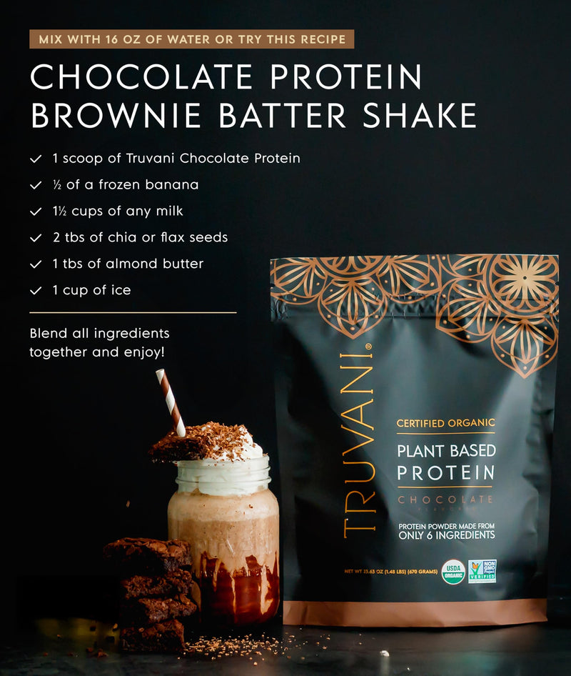 Truvani Vegan Pea Protein Powder | Vanilla | 20g Organic Plant Based Protein | 18 Servings | Keto | Gluten & Dairy Free | Low Carb | No Added Sugar