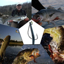 FishTrip EWG Hooks for Bass Fishing-50pcs Offset Worm Hook Texas Rig Hooks for Freshwater Saltwater Size 1/0