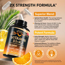 Vitamin D3 K2 - Vitamin D3 10000 iu & K2 as MK-7 120 mcg - Immune & Mood Support, for Bone & Teeth Health - with Magnesium, Zinc & Vitamin C & B12 - Highly Bioavailable - Made in USA, 120 Capsules