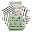 FEBU Reusable Paper Towels Washable | 5 Pack Japanese Pattern Swedish Dish Towels | Swedish Dishcloths for Kitchen | Non-Scratch Cellulose Sponge Cloths | No Odor, Biodegradable, Swedish Cloths