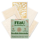 FEBU Reusable Paper Towels Washable | 5 Pack Japanese Pattern Swedish Dish Towels | Swedish Dishcloths for Kitchen | Non-Scratch Cellulose Sponge Cloths | No Odor, Biodegradable, Swedish Cloths