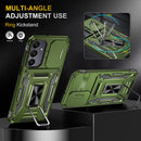 SunStory Compatible with Samsung Galaxy A17 5G Case with HD Screen Protector & Slide Camera Cover & Rotated Ring Kickstand,[Shockproof] Dual Layers Phone Case for Galaxy A17,Red