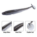 RUNCL Swimbaits Paddle 10/20/30/40PCS, 5/4/3/2 Inchs Paddle Tail, Soft Lure for Trout Crappie Bass, Durable Plastic Bait Swimmer for Saltwater/Freshwater, Fishing Lover's Gift