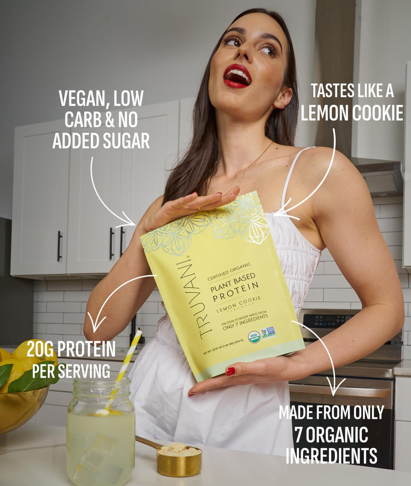 Truvani Vegan Pea Protein Powder | Vanilla | 20g Organic Plant Based Protein | 18 Servings | Keto | Gluten & Dairy Free | Low Carb | No Added Sugar