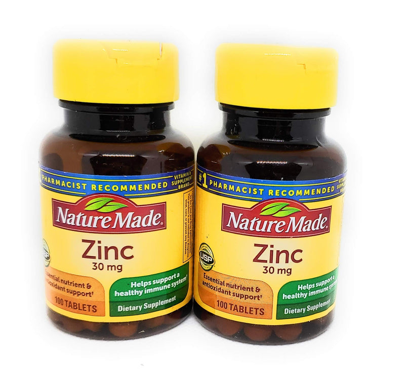 Nature Made Zinc 30 mg, Dietary Supplement for Immune Health and Antioxidant Support, 100 Tablets, 100 Day Supply