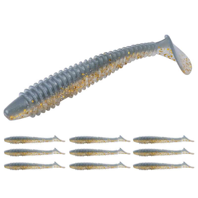 RUNCL Swimbaits Paddle 10/20/30/40PCS, 5/4/3/2 Inchs Paddle Tail, Soft Lure for Trout Crappie Bass, Durable Plastic Bait Swimmer for Saltwater/Freshwater, Fishing Lover's Gift
