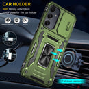 SunStory Compatible with Samsung Galaxy A17 5G Case with HD Screen Protector & Slide Camera Cover & Rotated Ring Kickstand,[Shockproof] Dual Layers Phone Case for Galaxy A17,Red