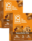 IQBAR Brain and Body Plant Protein Bars - Chocolate Lovers Variety - 12-Count Low Carb - Gluten Free, High Fiber, Vegan Snacks - Low Sugar Meal Replacement