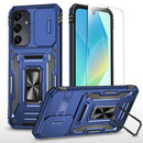 SunStory Compatible with Samsung Galaxy A17 5G Case with HD Screen Protector & Slide Camera Cover & Rotated Ring Kickstand,[Shockproof] Dual Layers Phone Case for Galaxy A17,Red