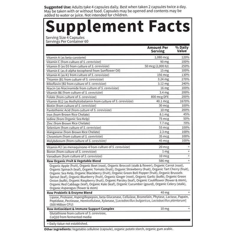Garden of Life Multivitamin for Women, Vitamin Code Women's Multi - 120 Capsules, Whole Food Womens Multi, Vitamins, Iron, Folate not Folic Acid & Probiotics for Womens Energy, Vegetarian Supplements