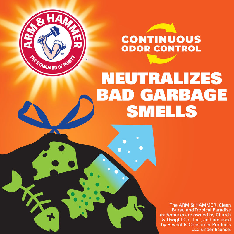 Hefty Ultra Strong 13 Gallon Trash Bags, Tall Kitchen Trash Bags 13 Gallon Size, Drawstring Closure, Continuous Odor Control, White, Clean Burst Scent, 110 Bags