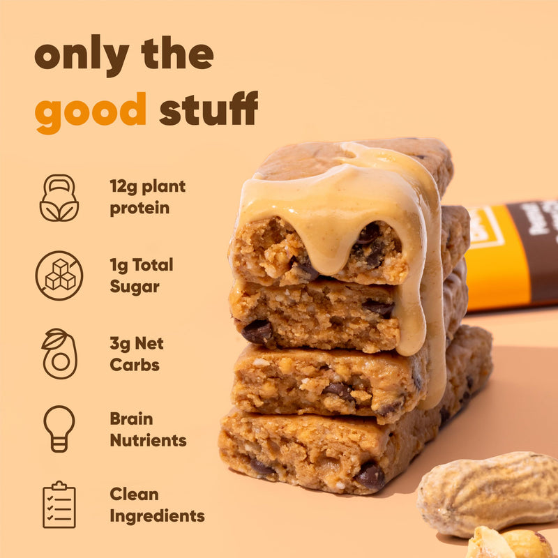 IQBAR Brain and Body Plant Protein Bars - Chocolate Lovers Variety - 12-Count Low Carb - Gluten Free, High Fiber, Vegan Snacks - Low Sugar Meal Replacement