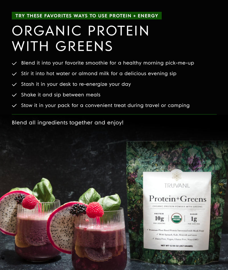 Truvani Vegan Pea Protein Powder | Vanilla | 20g Organic Plant Based Protein | 18 Servings | Keto | Gluten & Dairy Free | Low Carb | No Added Sugar
