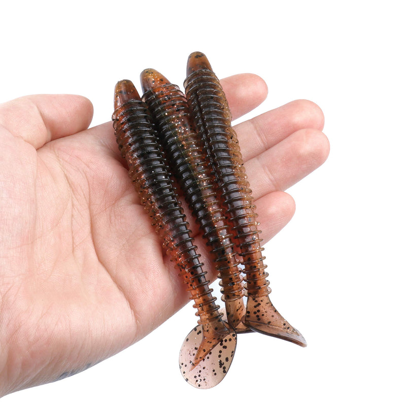 RUNCL Swimbaits Paddle 10/20/30/40PCS, 5/4/3/2 Inchs Paddle Tail, Soft Lure for Trout Crappie Bass, Durable Plastic Bait Swimmer for Saltwater/Freshwater, Fishing Lover's Gift