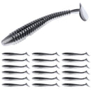 RUNCL Swimbaits Paddle 10/20/30/40PCS, 5/4/3/2 Inchs Paddle Tail, Soft Lure for Trout Crappie Bass, Durable Plastic Bait Swimmer for Saltwater/Freshwater, Fishing Lover's Gift