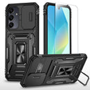 SunStory Compatible with Samsung Galaxy A17 5G Case with HD Screen Protector & Slide Camera Cover & Rotated Ring Kickstand,[Shockproof] Dual Layers Phone Case for Galaxy A17,Red