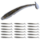 RUNCL Swimbaits Paddle 10/20/30/40PCS, 5/4/3/2 Inchs Paddle Tail, Soft Lure for Trout Crappie Bass, Durable Plastic Bait Swimmer for Saltwater/Freshwater, Fishing Lover's Gift
