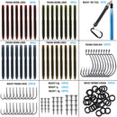 PLUSINNO 133PCS 5.5" Wacky Worm Fishing Lure Kit, Soft Plastic Fishing Lures, Grub Baits Hook Wacky Rig Bass Trout Fishing Worms Lures w/Tackle Box-A