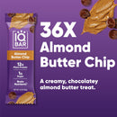 IQBAR Brain and Body Plant Protein Bars - Peanut Butter Chip - 12 Count, Low Carb, High Fiber, Gluten Free, Vegan Snacks - Low Sugar Keto Energy Bars