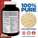 Yerba Prima Psyllium Husks, 180 Veg Capsules (625mg) - Vegan, Non-GMO, Gluten Free, Colon Cleanser, Daily Fiber Supplement for Gut Health & Regularity