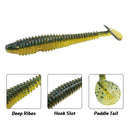 RUNCL Swimbaits Paddle 10/20/30/40PCS, 5/4/3/2 Inchs Paddle Tail, Soft Lure for Trout Crappie Bass, Durable Plastic Bait Swimmer for Saltwater/Freshwater, Fishing Lover's Gift