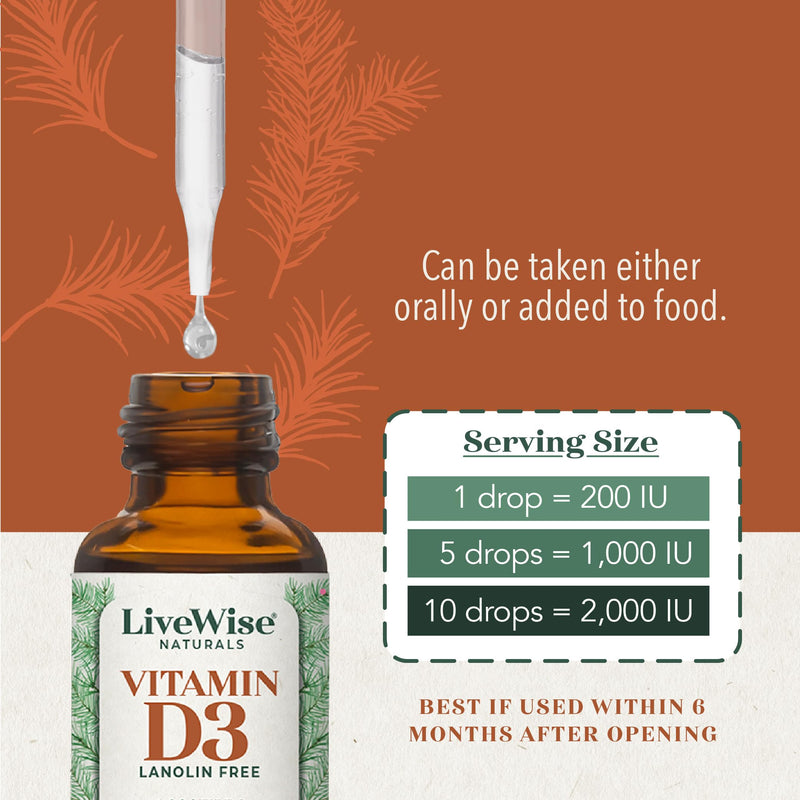 Vitamin D3 with K2 Liquid Drops, All Natural, Non-GMO, 1208iu D3 and 25mcg K2 (mk7) per Serving, Support Your Bones, Immune System and Energy Levels, with or Without Peppermint Oil