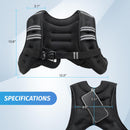 ZELUS Weighted Vest, 6lb/8lb/12lb/16lb/20lb/25lb/30lb Weight Vest with Reflective Stripe for Workout, Strength Training, Running, Fitness, Muscle Building, Weight Loss, Weightlifting, Black(12 lb)